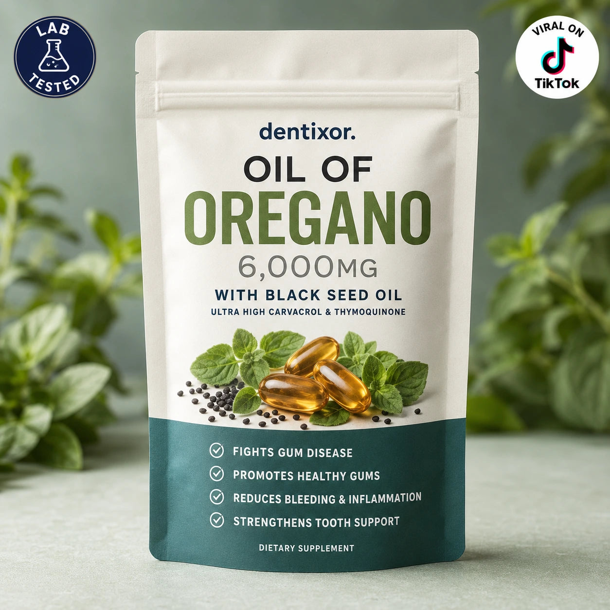 DENTIXOR OREGANO & BLACK SEED OIL - ELIMINATES GUM DISEASE